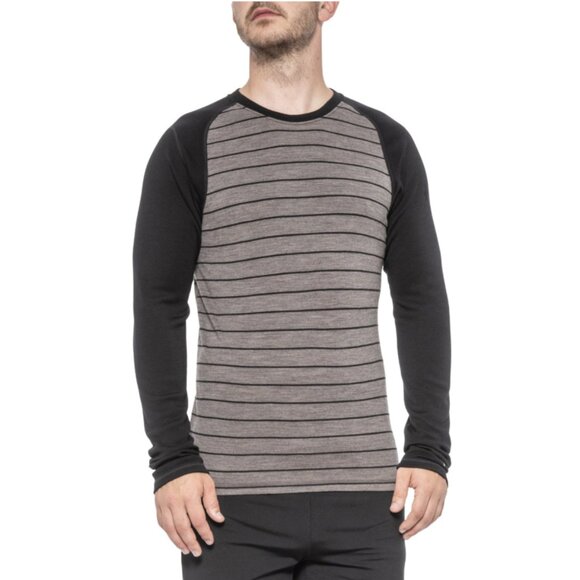 Smartwool Merino Wool Mid 250 Pattern Crew Long Sleeve Top Stripe Size Medium - Picture 1 of 15